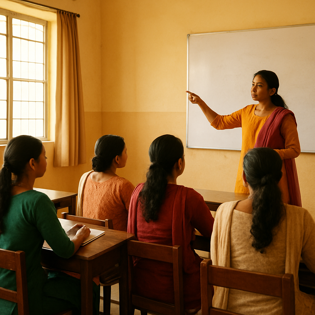 Trainee teachers in a classroom session